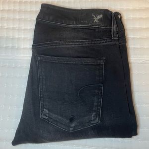 Black, American Eagle, mid rise, Jean